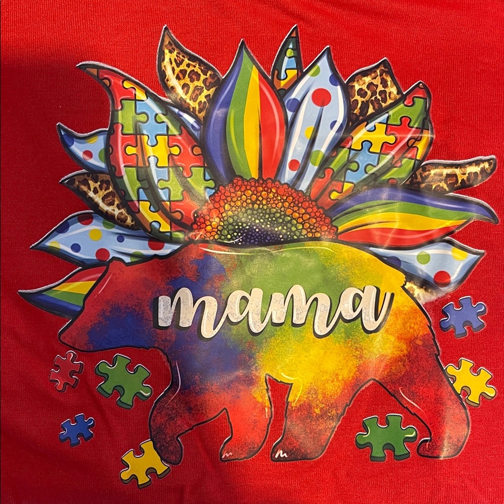 Autism Awareness adult  Shirt - red 🧩